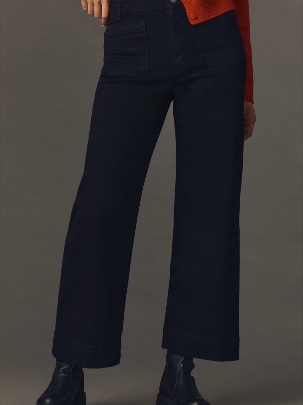 Anthropologie Black High-Rise Wide-Leg Jeans